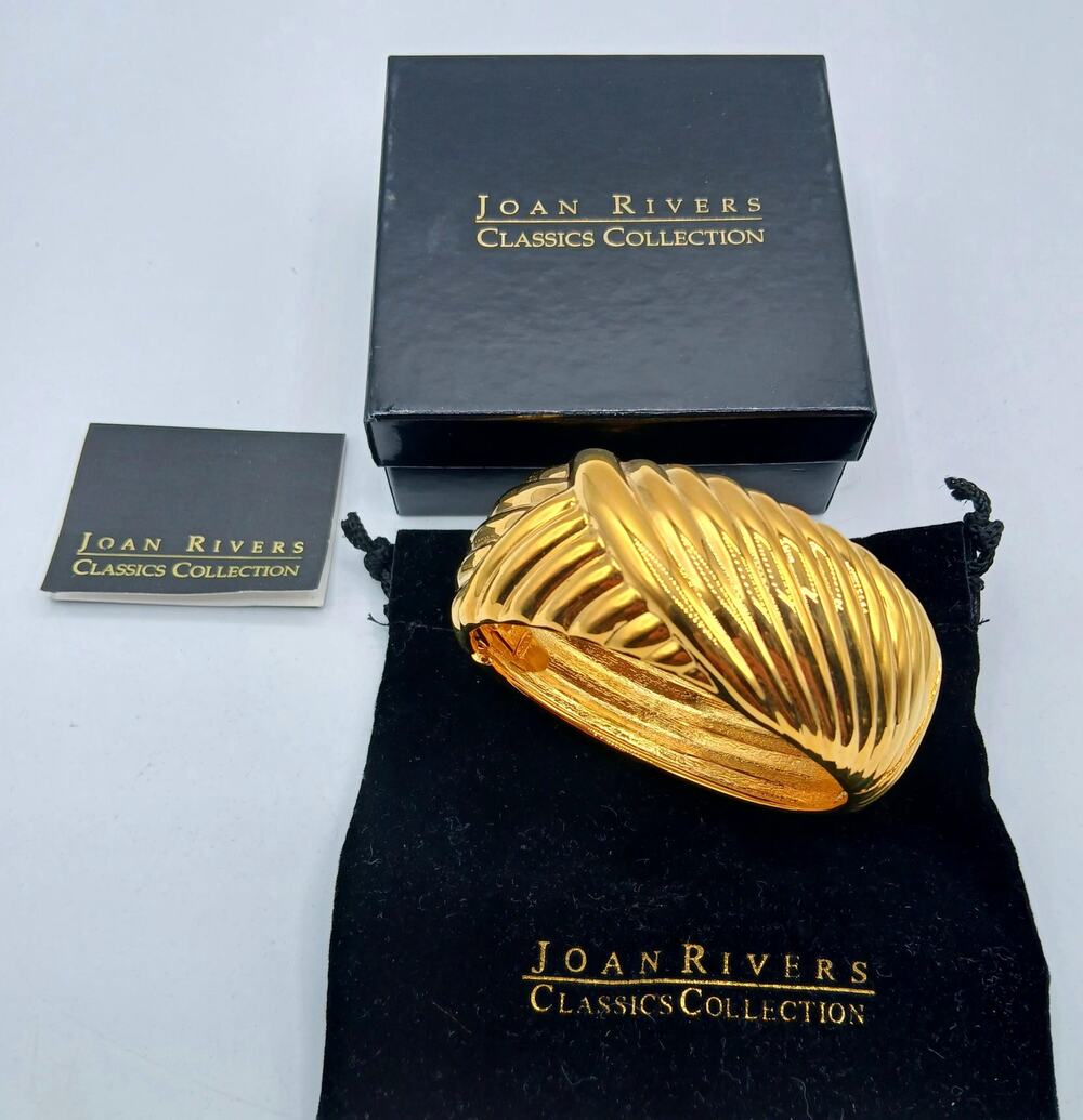 New in Box JOAN RIVERS Signed Hinged Bracelet